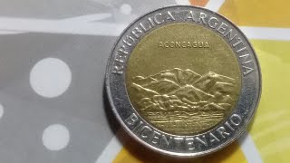 MOEDA DO BICENTENÁRIO DO MONTE ACONCÁGUA (COMEMORATIVA E BIMETÁLICA (