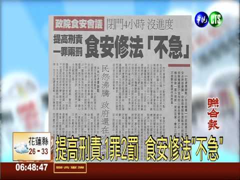 提高刑責.1罪2罰 食安修法"不急"