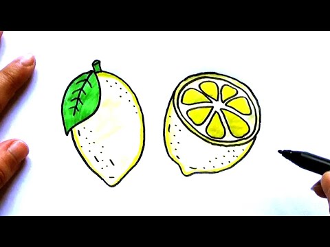 How to draw a lemon easily step by step - drawing a lemon