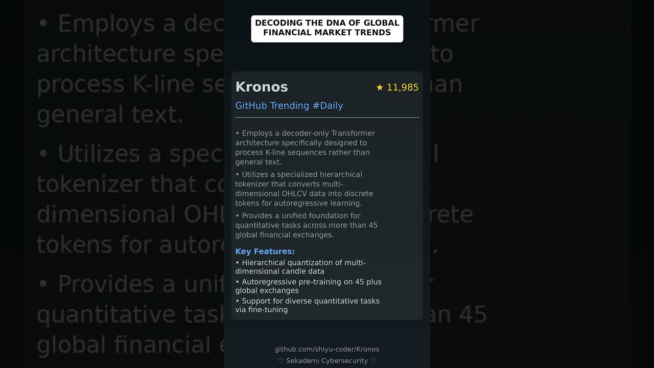 GitHub Trending Repositories: shiyu-coder/Kronos 🇬🇧