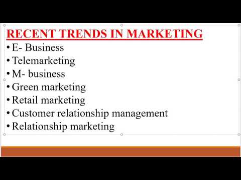 BCOM 1st SEM   "MARKETING MANAGEMENT". TRENDS IN MARKETING.    (part 2)