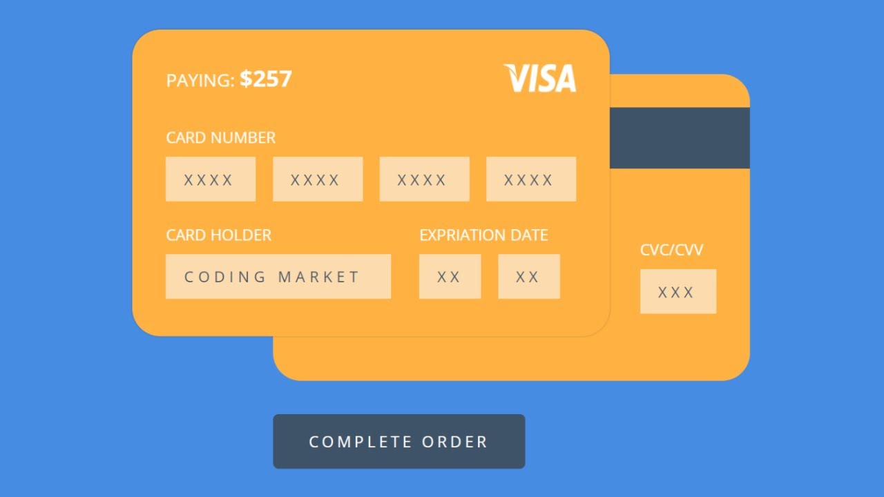 Credit and Debit Card Payment Form UI Design In HTML and CSS