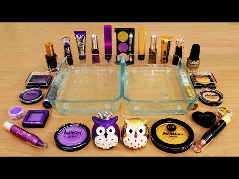 Mixing Makeup Eyeshadow Into Slime ! Purple vs Gold Special Series Part 33 Satisfying Slime Video Video