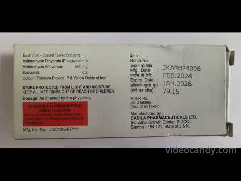 Azithromycin 500 Mg Tablets Ip