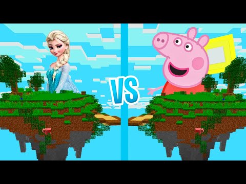 ILHA DA ELSA DO FROZEN VS ILHA DA PEPPA PIG NO MINECRAFT !!
