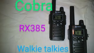 Cobra RX 385 walkie talkies with NOAA Weather band.