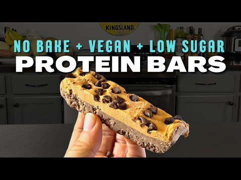 Homemade Chocolate Peanut Butter Protein Bars | Vegan - No Bake - 120 Calories