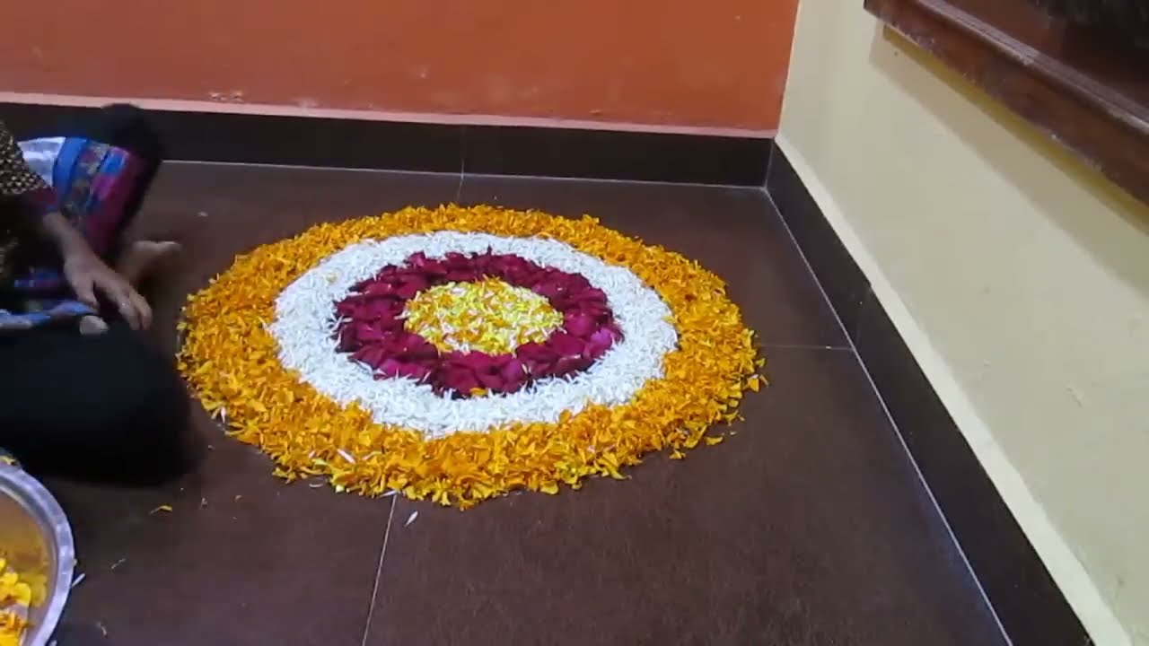 flower rangoli design pookalam