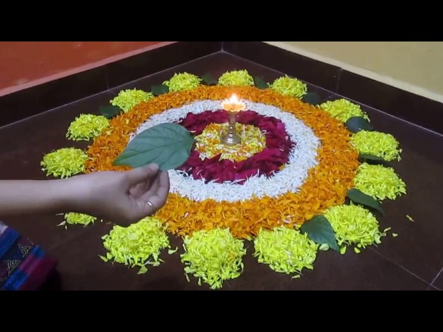 Flower rangoli design pookalam