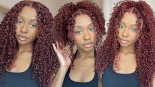 THIS WIG IS ONLY $145?! | 7x5 Reddish Brown Glueless Curly Wig | Ft. Unice Hair Amazon