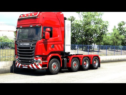 ETS 2 - 8x4 Scania R730 Transporting a Transformer from Naples to Barcelona