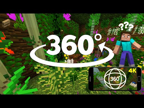 VR Planet - Minecraft - Can you find the BUTTON in 360°(JUNGLE) - Minecraft [VR] Video