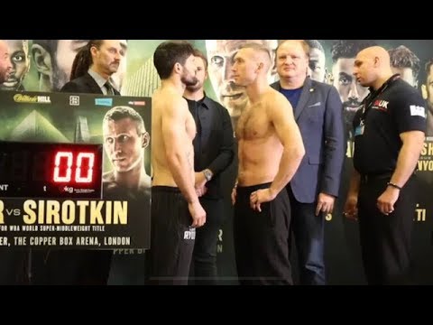 JOHN RYDER v ANDREY SIROTKIN *FULL & OFFICIAL* WEIGH-IN / WBA FINAL ELIMINATOR