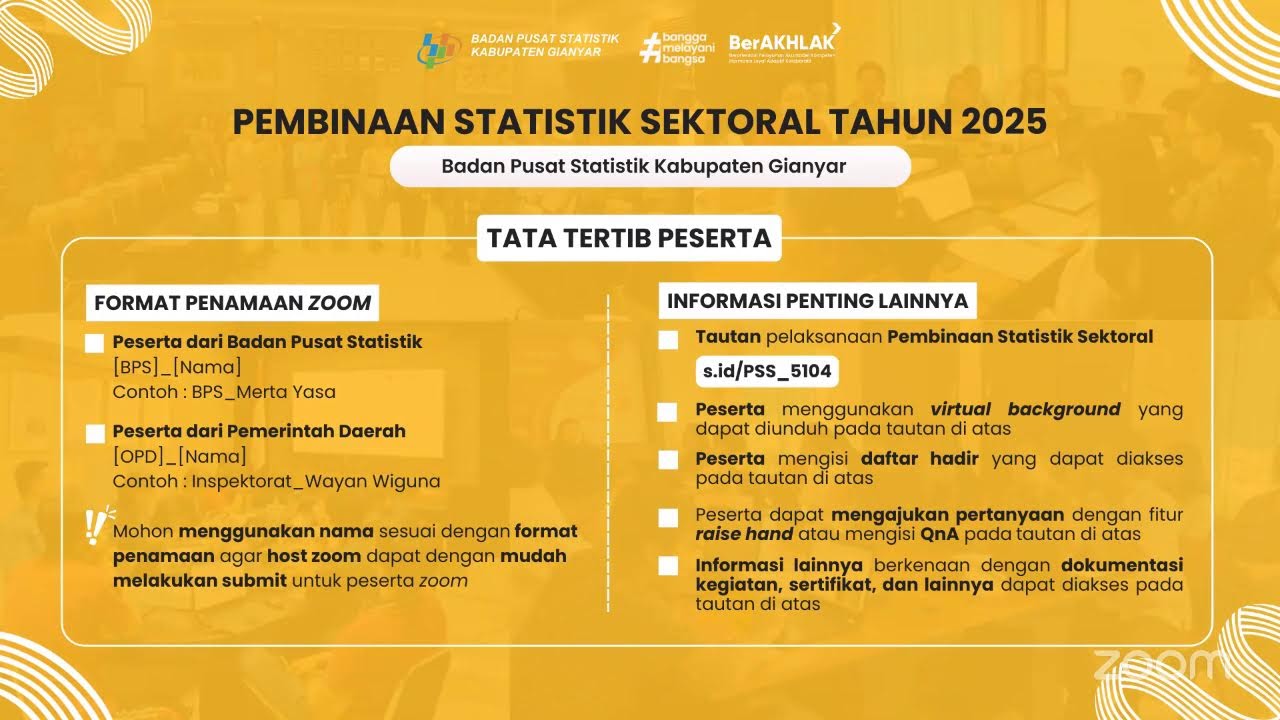 Pembinaan Statistik Sektoral BPS Kabupaten Gianyar's Zoom Meeting