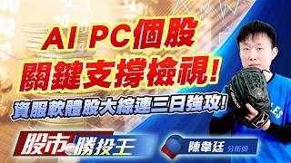 AI PC個股關鍵支撐檢視 ! 資服軟體股大綜連三日強攻 !#微星 #華碩 #宏碁 #仁寶 #精誠 #大綜｜股市勝投王｜陳韋廷 (圖)