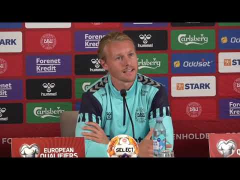 Simon Kjær Press Conference Prior To Denmark - San Marino - 6 September 2023