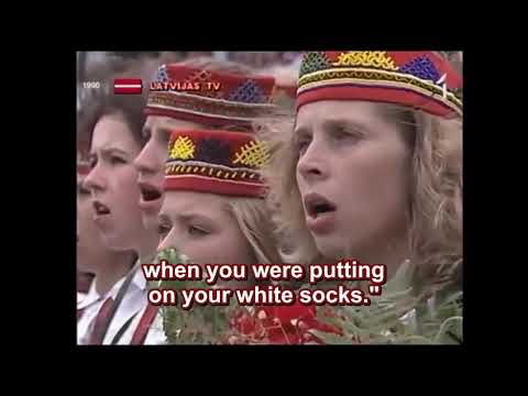 Latvian Song Festival 1990 - "Kur tu biji, bāleliņi" ENGLISH subtitles/translation