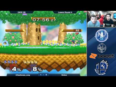 DIOD XII Melee Singles Losers Round 4: 420quikscope_swag (Falco) Vs. Nimbus (Marth, Fox)