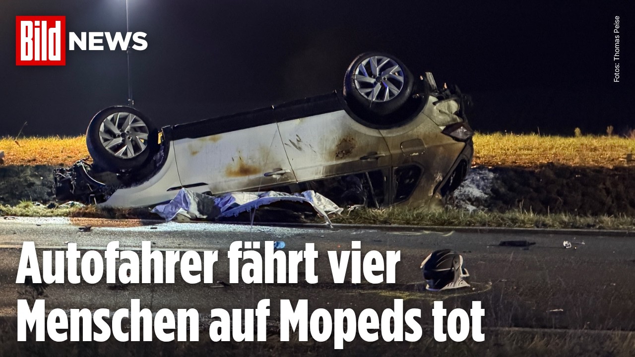 FRONTAL CRASH BEI BIESENTHAL: Überholmanöver mit Folgen - Vier Menschen sterben auf Mopeds