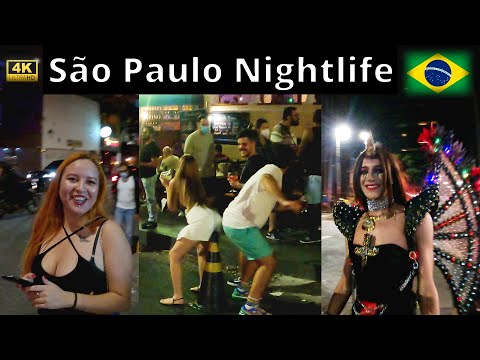 São Paulo Brasil Carnaval louco Vida noturna na Rua Augusta | Passeio a pé 🇧🇷 [4K]