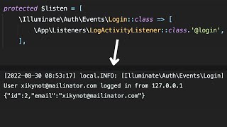 Logging Laravel Auth Events: Logged In-Out, Register, etc.