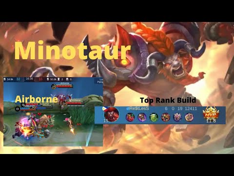 Minotaur - Top Rank Build Test MVP - Game Highlights Full Game Play - Mobile Legends