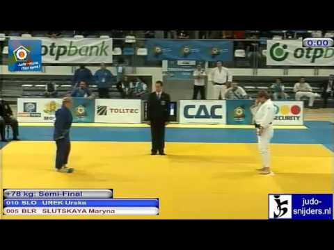 Judo 2010 EC Juniors Samokov Urska Urek SLO   Maryna Slutskaya BLR  78kg semi final