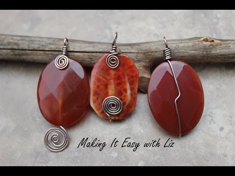 3 "Perfect Pendants"- How To Wire Wrap a Bead Into a Pendant 3 Styles