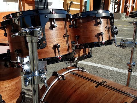 DEMO - Paldao over Oak 20,10,12,14,16"+13" Drums - Matte Black Stripes