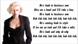 Madonna - Back In Business Karaoke / Instrumental with lyrics on screen