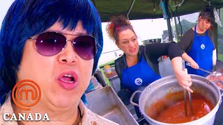 Cooking Rib-eye Steak for 151 Military Commanders | MasterChef Canada | MasterChef World