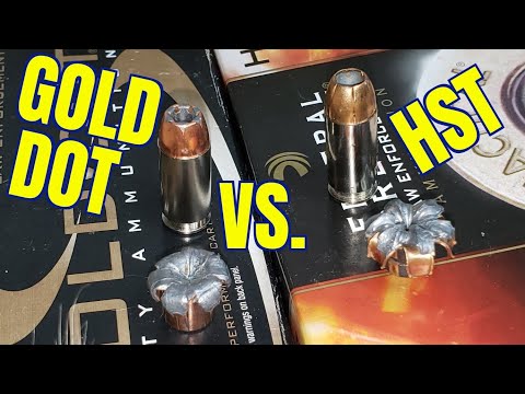 Federal HST vs. Speer GOLD DOT 180gr .40s\u0026w Ballistics Gel Test