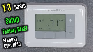 HONEYWELL Home T3 | HOW to use MANUAL Override | Factory RESET & SETUP | Menu OPTIONS Thermostat