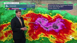Severe thunderstorm south of Pueblo
