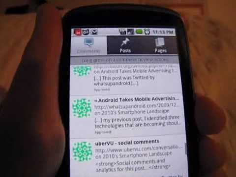 Part 1 of 2: WordPress Android App Demo by Android PR Gal