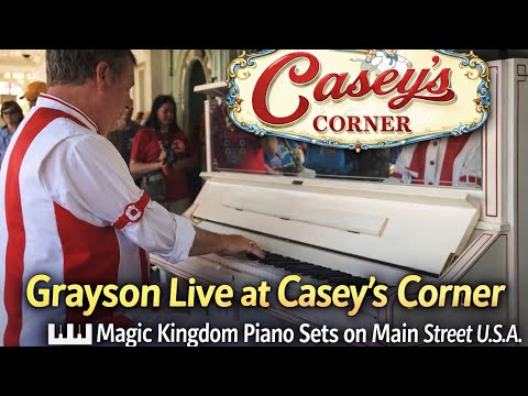 Casey’s Corner Pianist Grayson 🎹 Full Main Street U.S.A. Piano Sets | Magic Kingdom