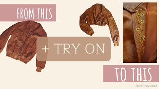 DIY crop and embroider a faux leather jacket - Craftingnatura