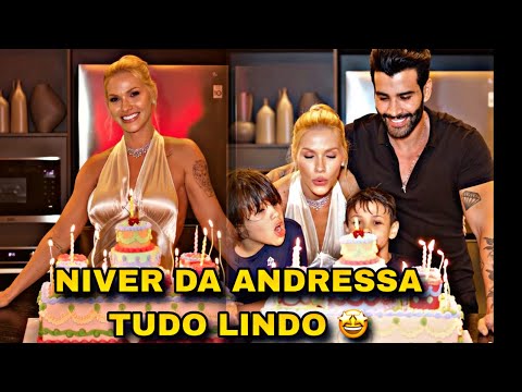 Aniversário de ANDRESSA SUITA, ao lado de GUSTTAVO LIMA e os filhos 