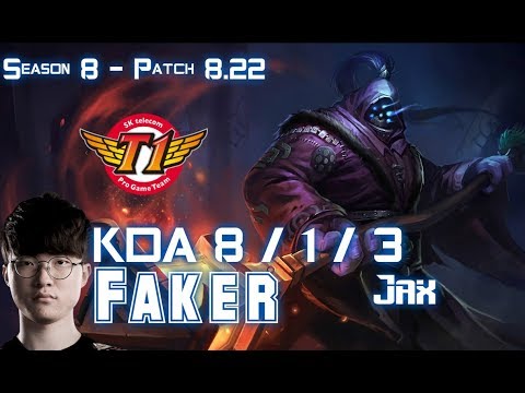 SKT T1 Faker JAX vs CAMILLE Jungle - Patch 8.22 KR Ranked