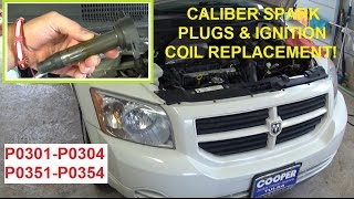 Dodge Caliber Ignition Coil Spark Plug Replacement P0301 P0302 P0303 P0304 P0305 P0351 P0352 P0353