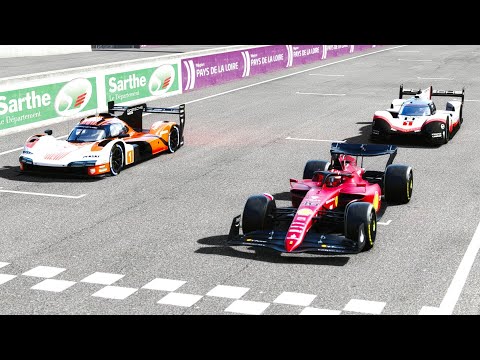 Ferrari F1 2022 vs Porsche 963 LMDh 2023 vs Porsche 919 EVO - Le Mans 24h Circuit #f1