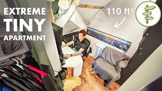 Living In A Shockingly Small 110 Ft2 Apartment With Clever Self-built Furniture! - Full Tour