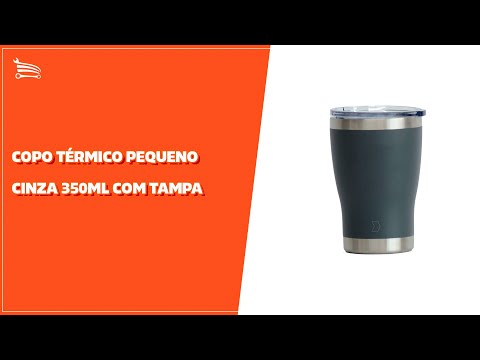 Copo Térmico Grande Cinza 600ml com Tampa - Video