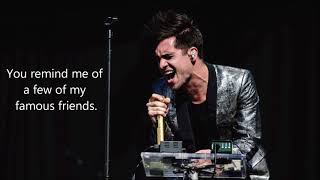 I Have Friends in Holy Spaces- Panic! At The Disco Lyric Video.