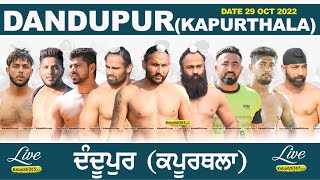 Dandupur (Kapurthala) Kabaddi Tournament 29 Oct 2022