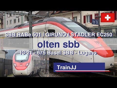 SBB Giruno "Smile" RABe 501 | IC 21 Basel SBB - Lugano | Stadler EC 250 | Bahnhof Olten Switzerland