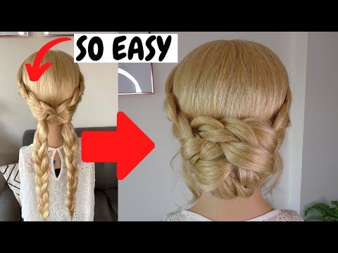 Quick easy braided bun hairstyles - how to do easy bun...