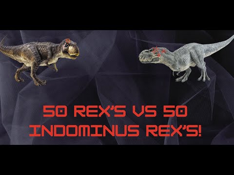 50 Rex's Vs 50 Indominus Rex's
