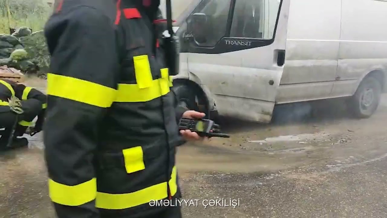 Masazırda yük maşını yanıb VİDEO