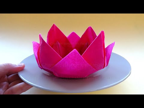 Servietten falten: Blume. Einfache Rose falten aus Serviette als Deko für Hochzeit oder Ostern 🌺